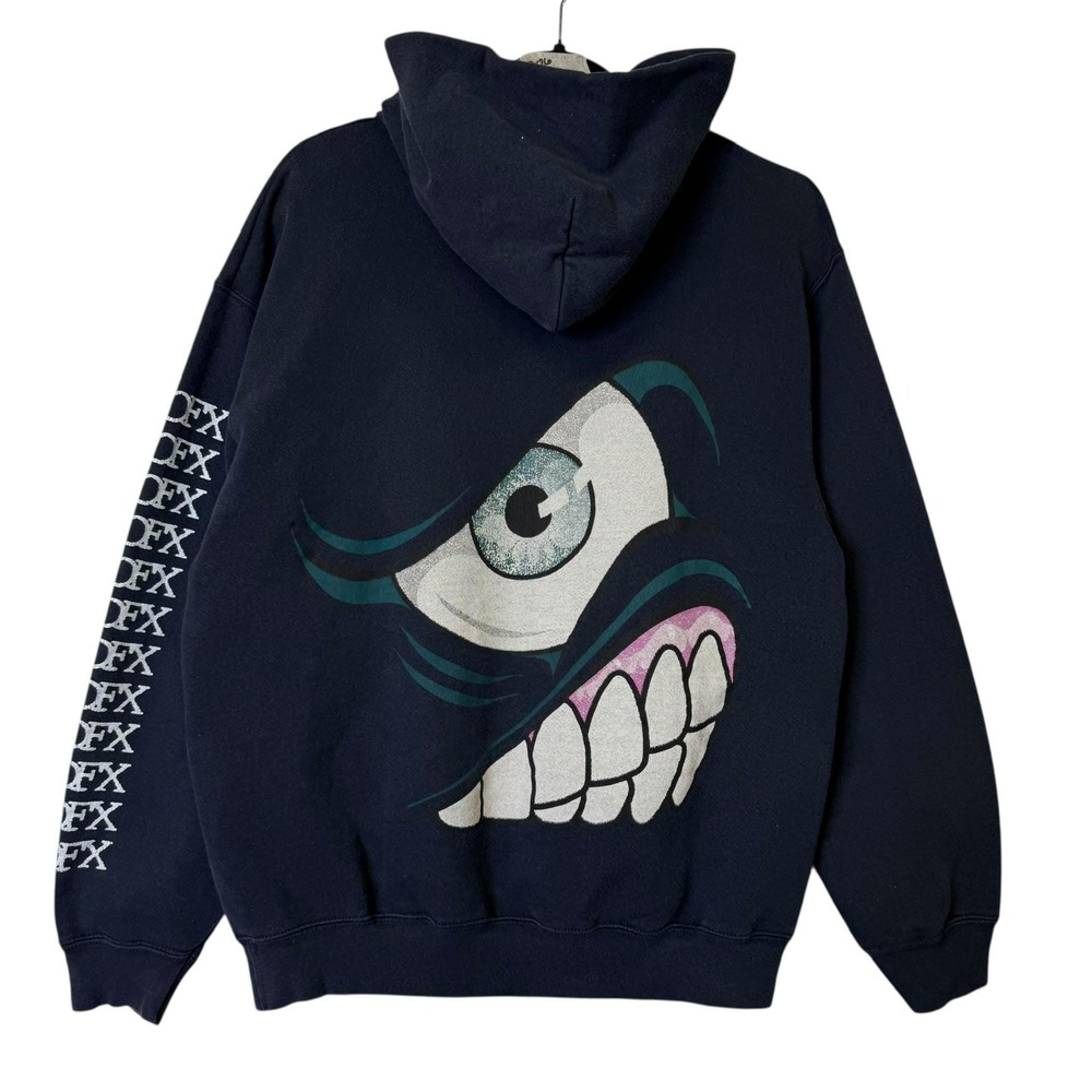 Vintage NOFX Hoodie Sweatshirt Eyeball Navy L Punk Band 1990s